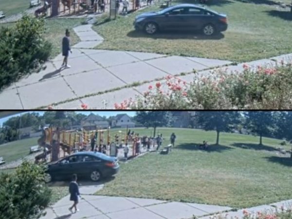 Boy, 10, arrested and charged after he ‘drove stolen car across playground crowded with other children’ (video)