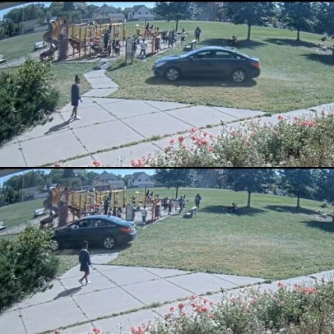 Boy, 10, arrested and charged after he ‘drove stolen car across playground crowded with other children’ (video)