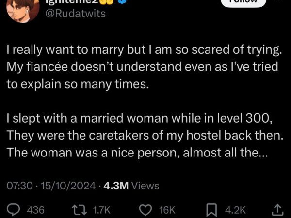 Man reveals the solid reason he is scared of getting married