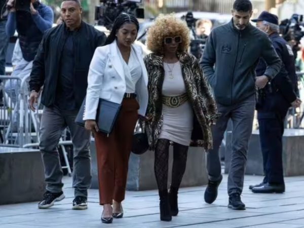 Diddy’s mother heckled with insults outside court as she and his kids arrive to support him