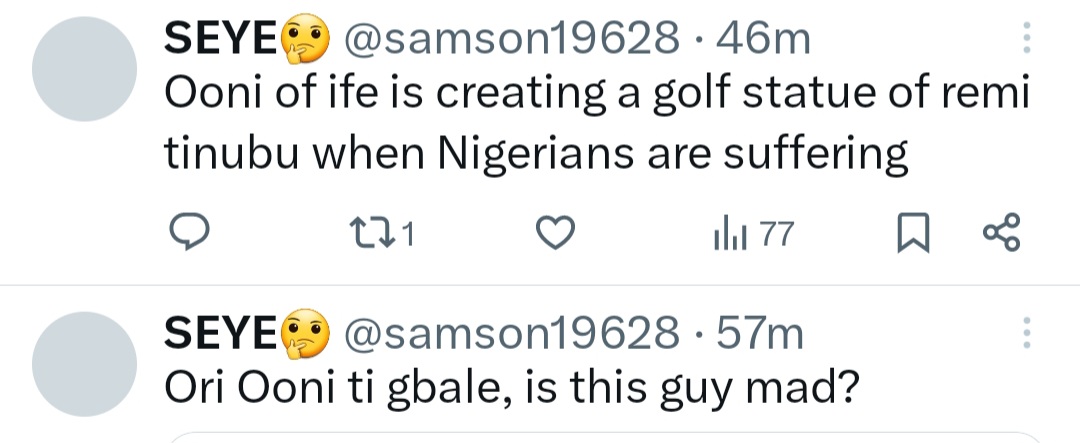 Reactions as Ooni of Ife unveils golden statue of First Lady Oluremi Tinubu (video)