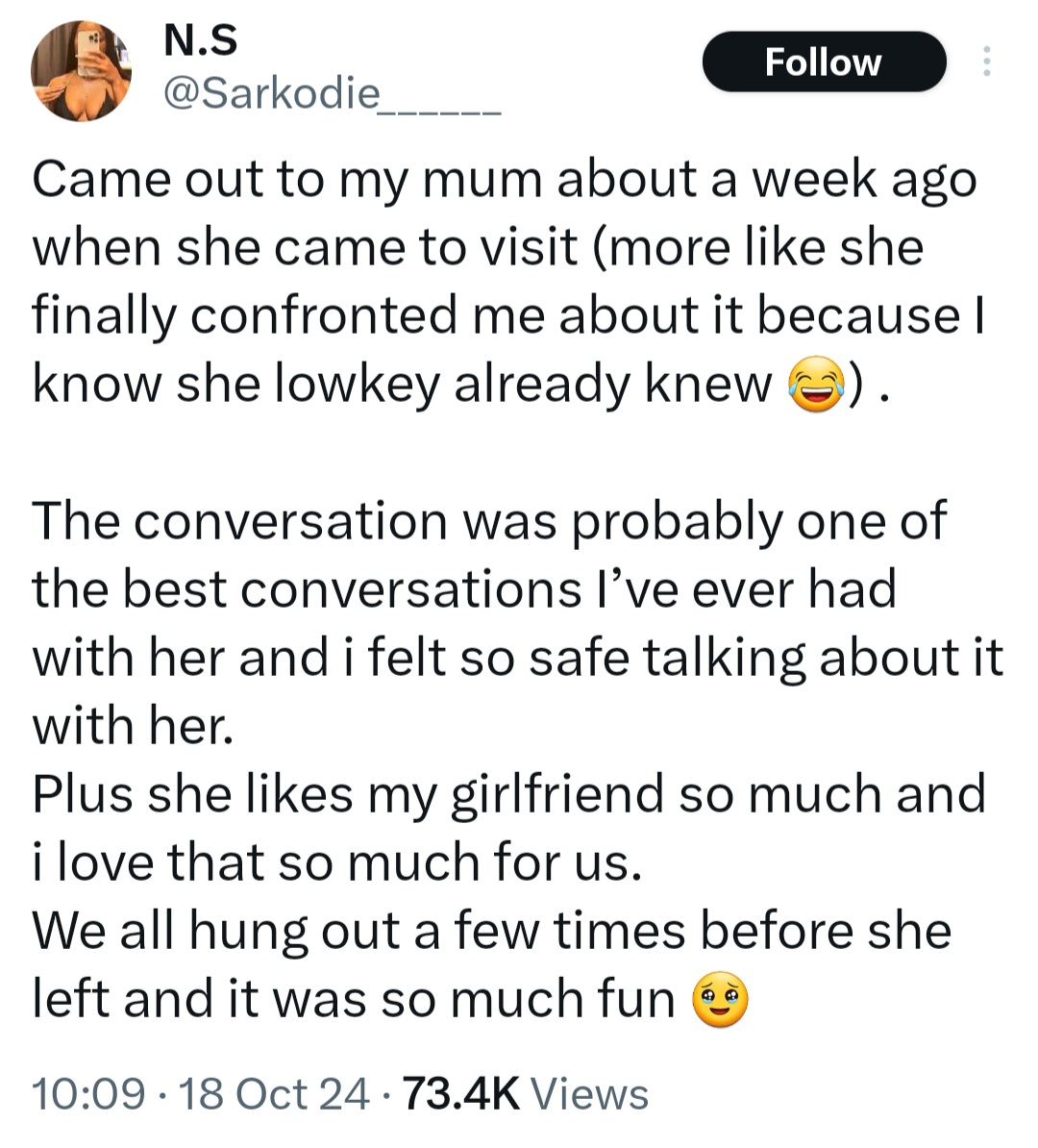 L�sbian Nigerian woman shares how her mother reacted when she revealed her sexual orientation