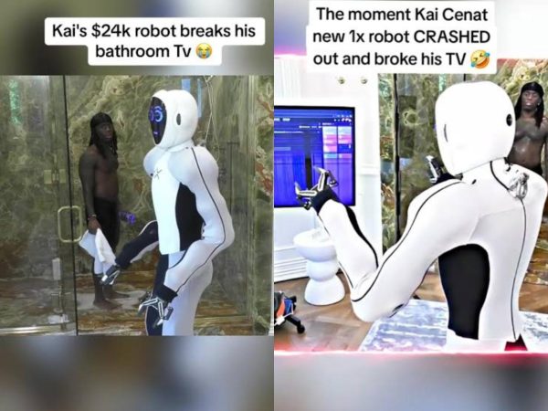 YouTuber Kai Cenat’s newly-acquired robot assistant breaks his TV while he was taking a shower