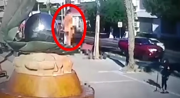 Woman arrested for str!pping n@k3d and posing on public sculpture