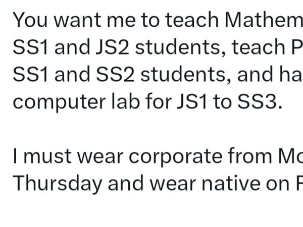Man reveals salary he was offered to teach three different subjects to multiple classes while adhering to a strict dress code