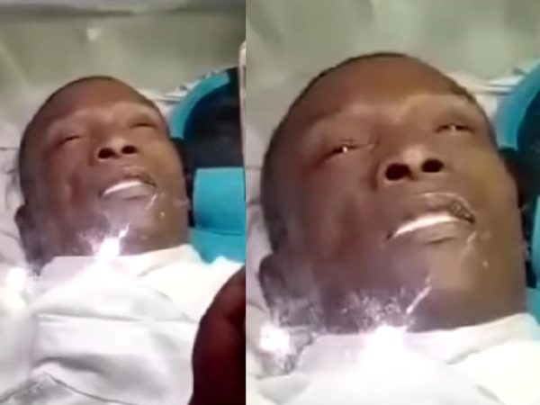 Moment de@d man ‘opens his eyes’ in a coffin in front of shocked mourners at his funeral