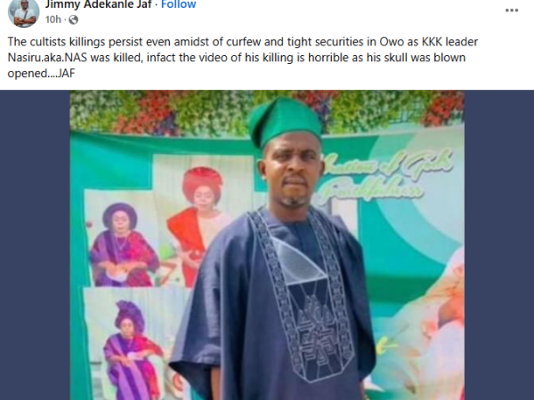 Notorious cultist on police wanted list k!lled in Ondo cult clash