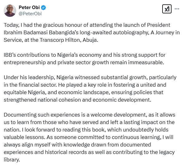 Nigeria worse off than during IBB?s era - Peter Obi