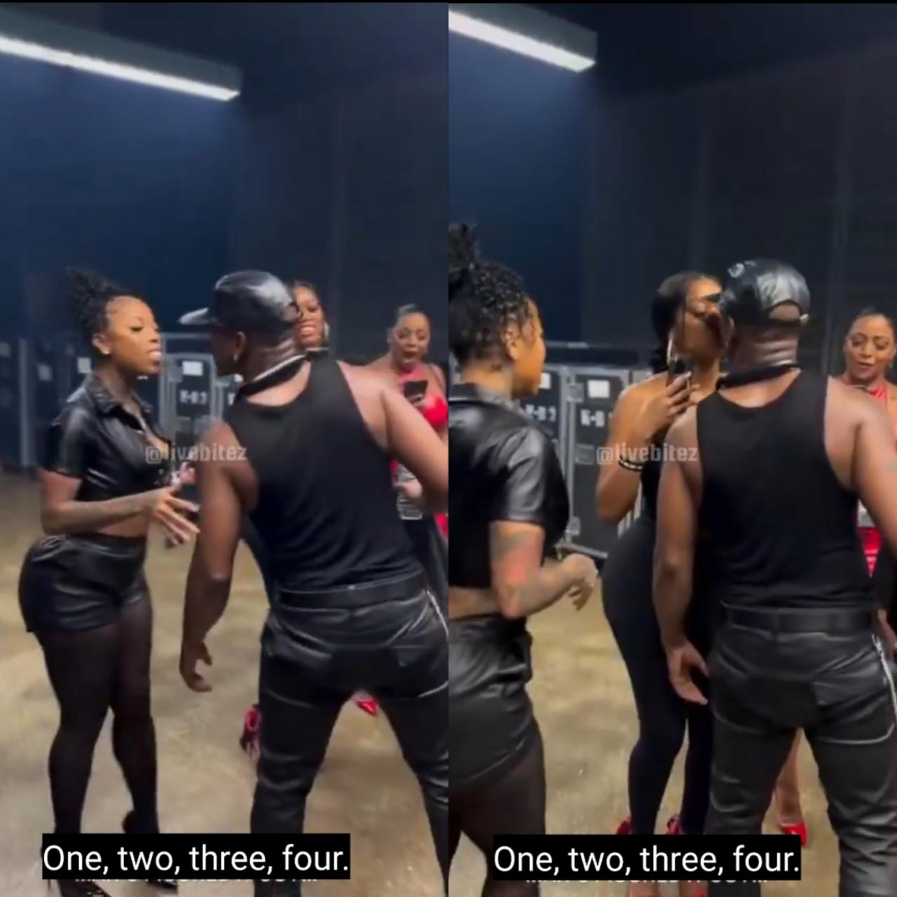 Singer Neyo causes a stir after he was filmed kissing his three girlfriends backstage