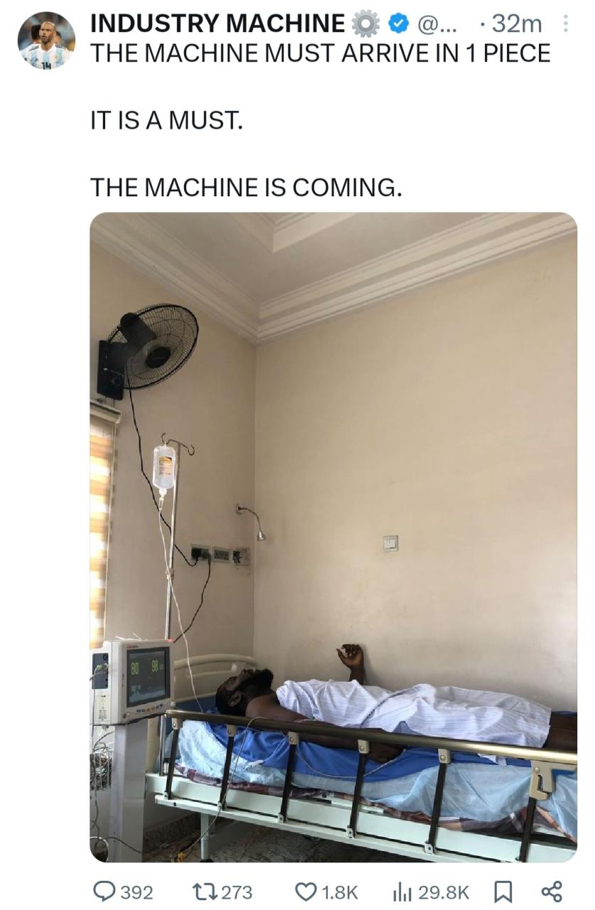 Rapper, Odumodu Blvck hospitalised after suffering an accident