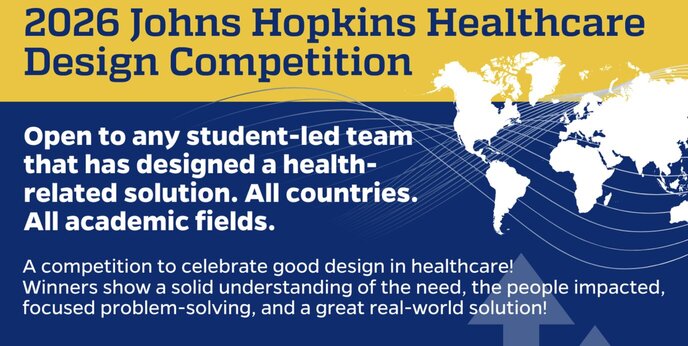 Johns Hopkins Healthcare Design Competition 2026 for student-led teams ($9,000 prize)
